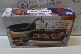 1 BOXED OVER & BACK OVEN TO TABLE STONEWARE DISHES RRP Â£19