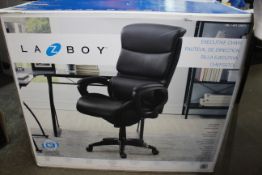 1 BOXED LA-Z-BOY AIR EXECUTIVE BLACK BONDED LEATHER OFFICE CHAIR RRP Â£299