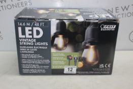 1 BOXED FEIT 48FT (14.6M) HEAVY DUTY VINTAGE LED WATERPROOF STRING LIGHTS RRP Â£89