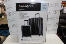 1 BOXED SAMSONITE ENDURE 2 PIECE HARDSIDE LUGGAGE SET IN BLACK RRP Â£149