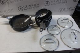 1 STARFRIT THE ROCK 10 PIECE (APPROX) NON-STICK COOKWARE PAN SET RRP Â£149.99 (HEAVILY USED)