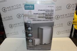 1 BOXED EKO STAINLESS STEEL 30L PEDAL BIN & 5.2L PEDAL BIN RRP Â£49