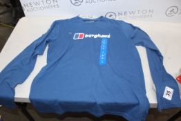 1 BERGHAUS LONG SLEEVE T-SHIRT IN BLUE SIZE L RRP Â£19