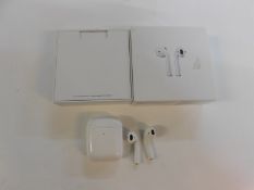 1 BOXED APPLE AIRPODS WITH CHARGING CASE MODEL MV7N2ZM/A RRP Â£139.99 (POWER ON WORKING)