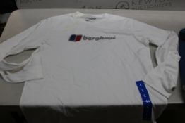 1 BERGHAUS LONG SLEEVE T-SHIRT IN WHITE SIZE L RRP Â£19