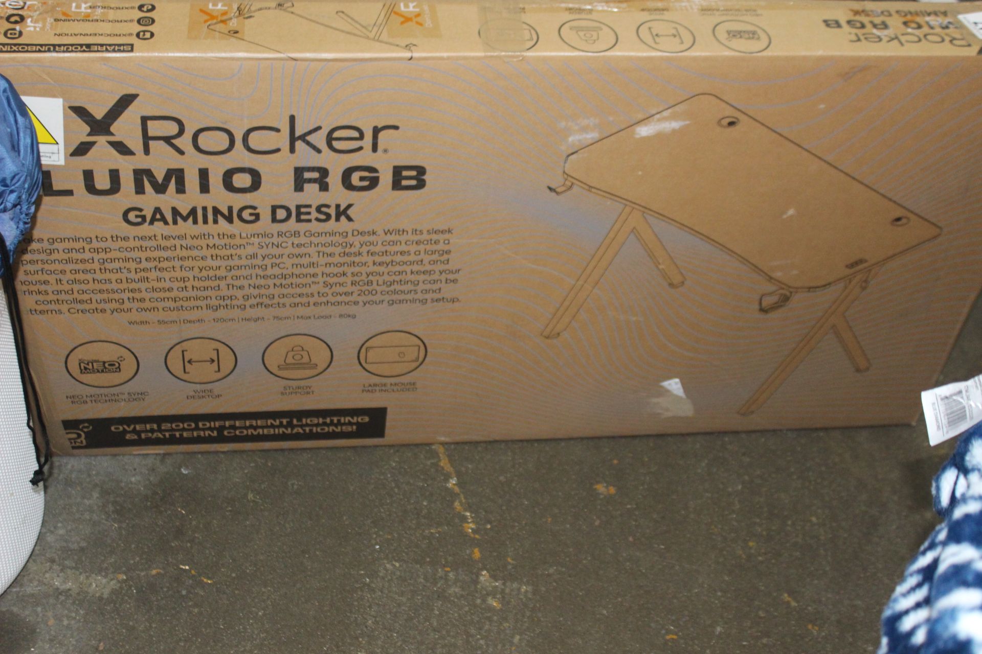 1 BOXED X ROCKER LUMIO RGB GAMING DESK RRP Â£169