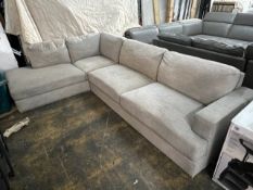 1 MSTAR INTERNATIONAL MADDOX GREY FABRIC SECTIONAL SOFA RRP Â£899 (MARKS ALL OVER)