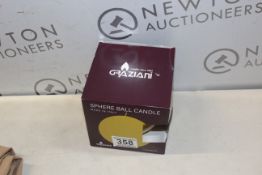 1 BOXED SWISS+ CERERIA GRAZIANI MELORIA ITALIAN DESIGNER SPHERE BALL CANDLE (GOLD) RRP Â£24.99