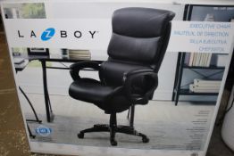 1 BOXED LA-Z-BOY AIR EXECUTIVE BLACK BONDED LEATHER OFFICE CHAIR RRP Â£299