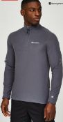 1 MENS CHAMPION 1/4 JUMPER IN DARK GREY SIZE L RRP Â£29