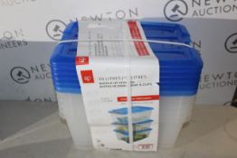 1 IRIS STACKABLE 6 PACK 15L STORAGE PLASTIC BOXES BUCKLE UP CONTAINERS WITH LID RRP Â£39