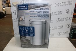 1 BOXED EKO SEMI-ROUND 47L STAINLESS STEEL MOTION SENSOR BIN RRP Â£69