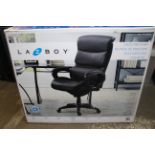 1 BOXED LA-Z-BOY AIR EXECUTIVE BLACK BONDED LEATHER OFFICE CHAIR RRP Â£299