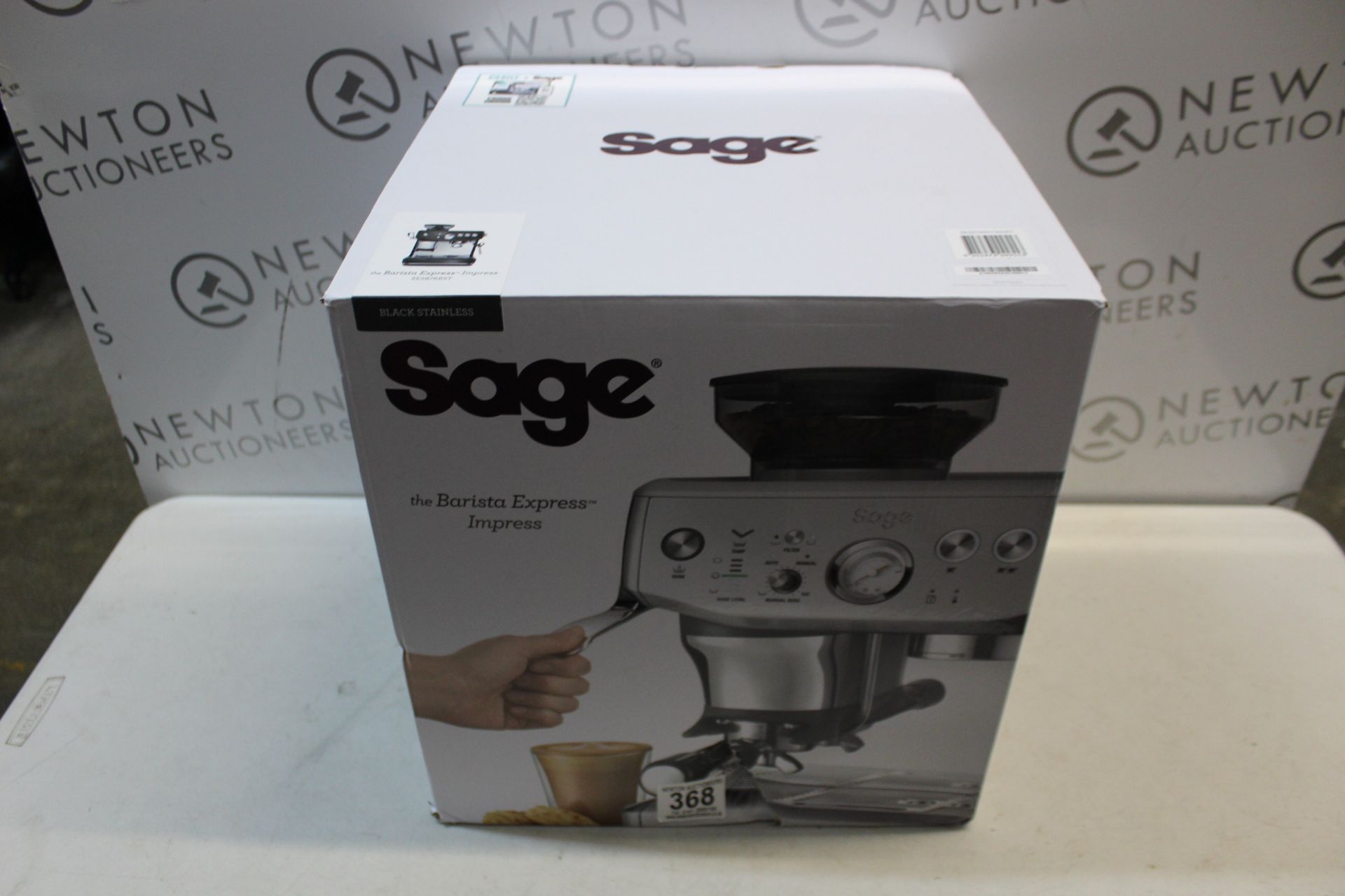 1 BOXED SAGE THE BARISTA EXPRESS IMPRESS BEAN TO CUP COFFEE MACHINE IN BLACK STAINLESS STEEL RRP Â£