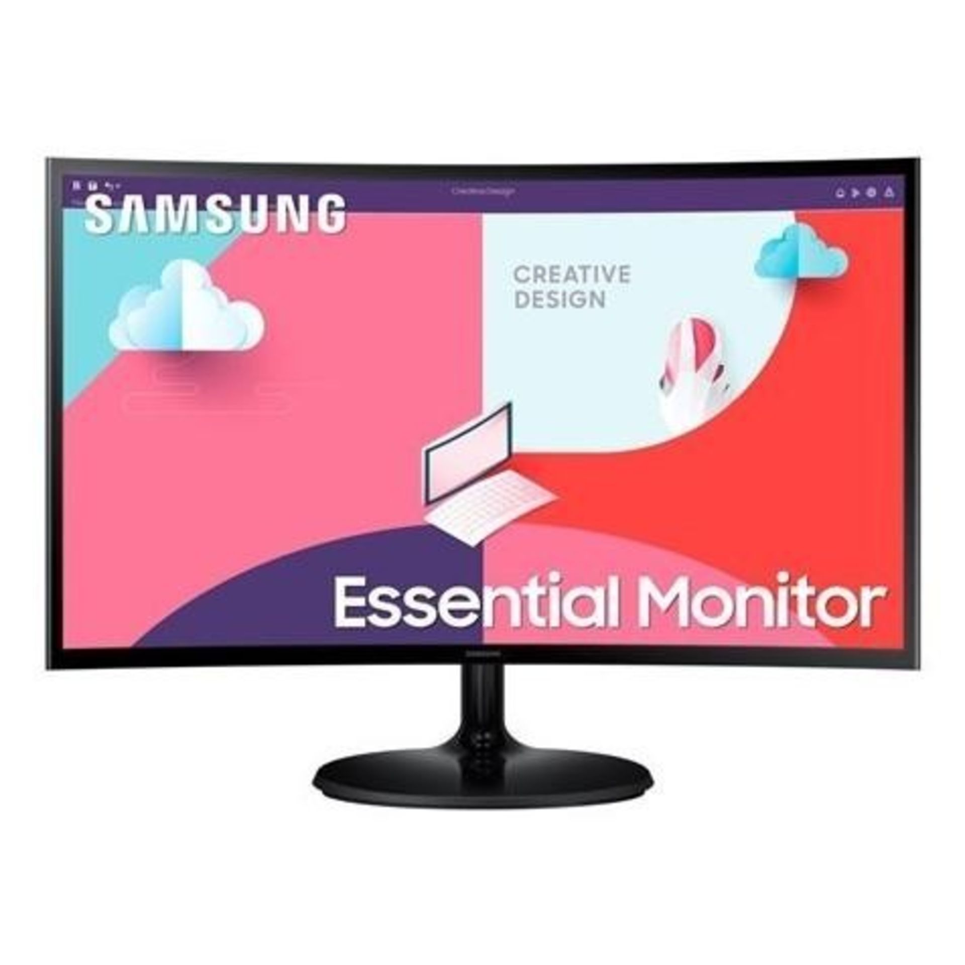 1 SAMSUNG 24" S24C360 FHD CURVED MONITOR WITH FREESYNC RRP Â£149 (WORKING, NO PWOER ADAPTER)