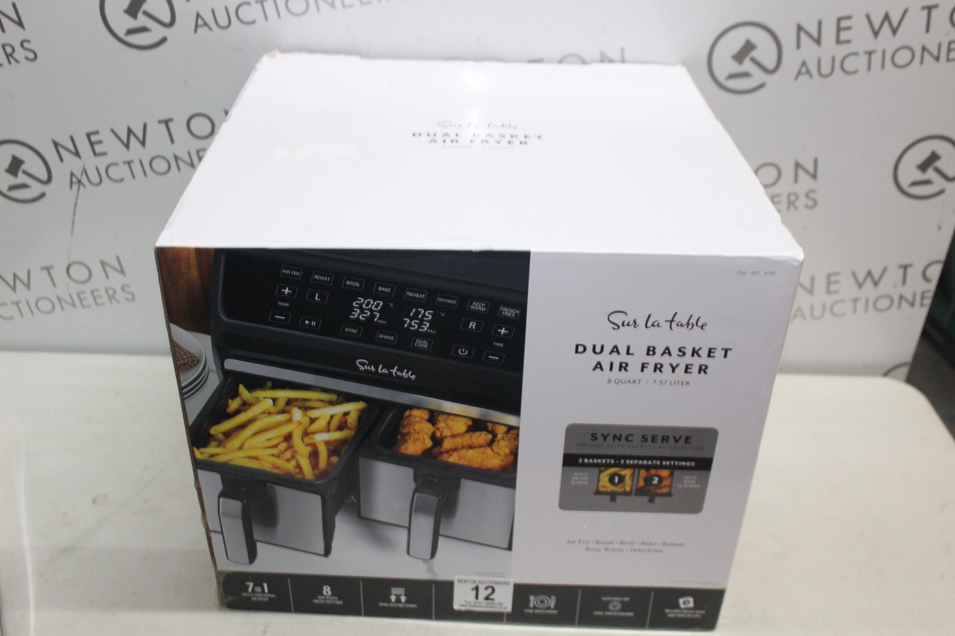 1 BOXED SUR LA TABLE DUAL BASKET AIR FRYER, 7.6L RRP Â£129