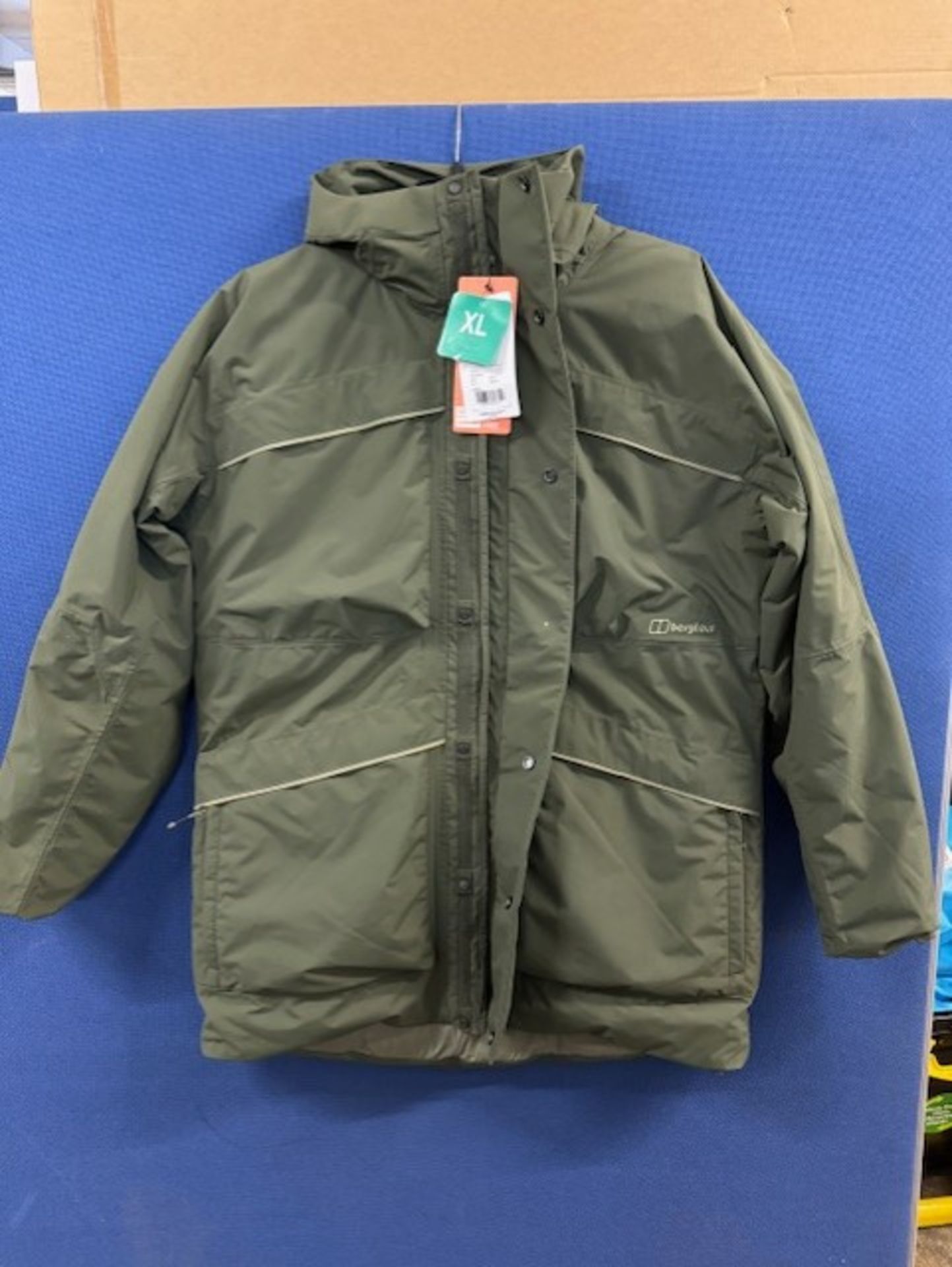 1 BRAND NEW MENS BERGHAUS HUDSONIAN PARKA 2.0 IN OLIVE GREEN SIZE XL [FIXED FOR LIFE] RRP Â£349