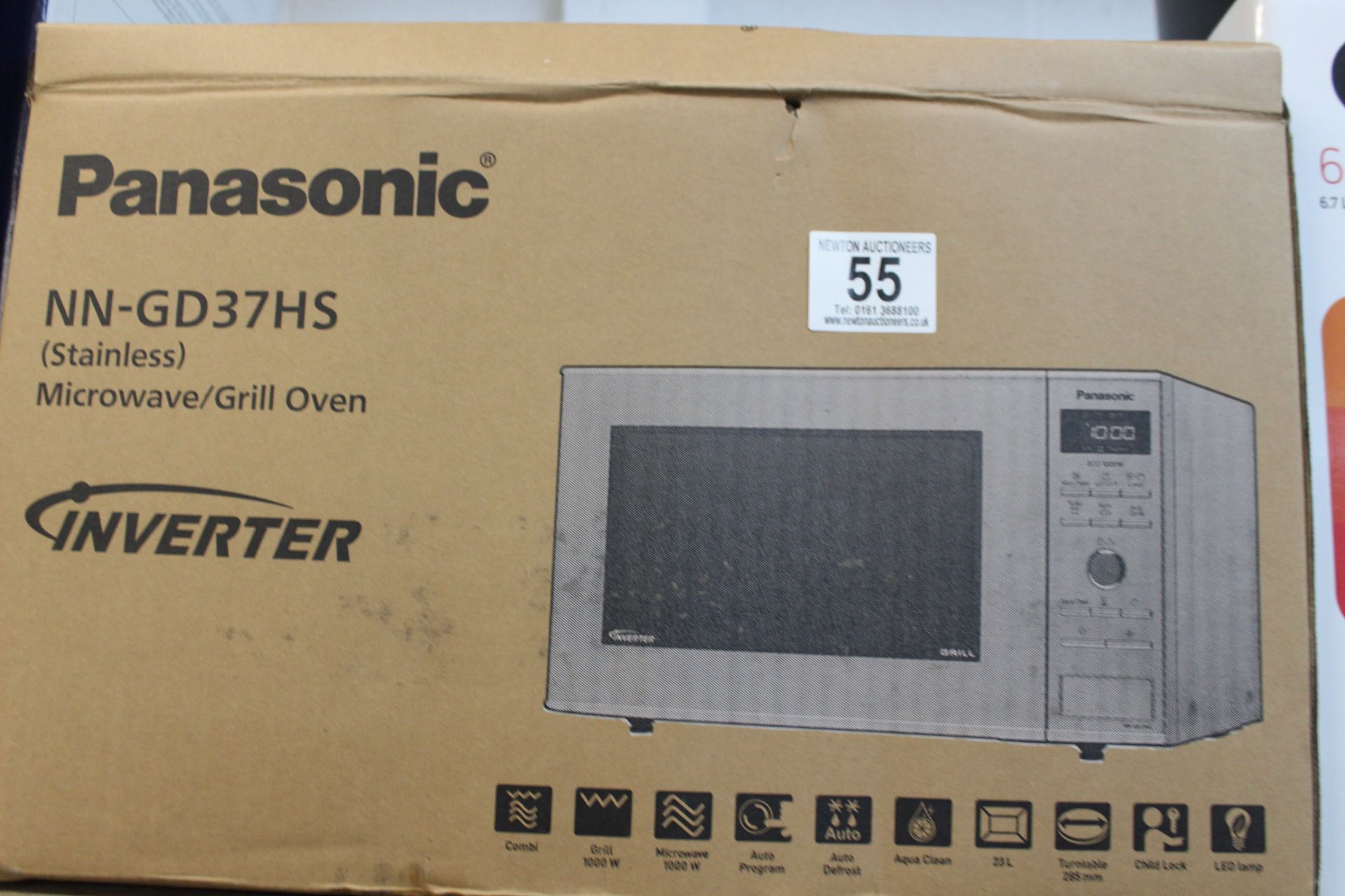 1 BOXED PANASONIC NN-GD37HS STAINLESS STEEL INVERTER MICROWAVE RRP Â£249