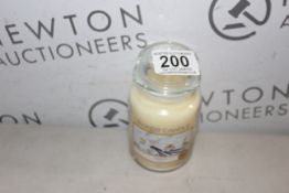 1 YANKEE CANDLE VANILLA SCENTED CANDLE WITH GLASS JAR RRP Â£29.99