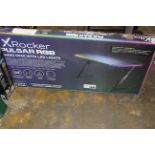 1 BOXED X ROCKER PULSAR RGB GAMING DESK WITH LED LIGHTS RRP Â£129.99