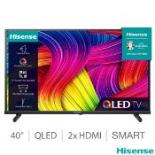 1 HISENSE 40 INCH 40A5KQTUK SMART FULL HD HDR QLED FREEVIEW TV WITH STAND AND REMOTE RRP Â£299