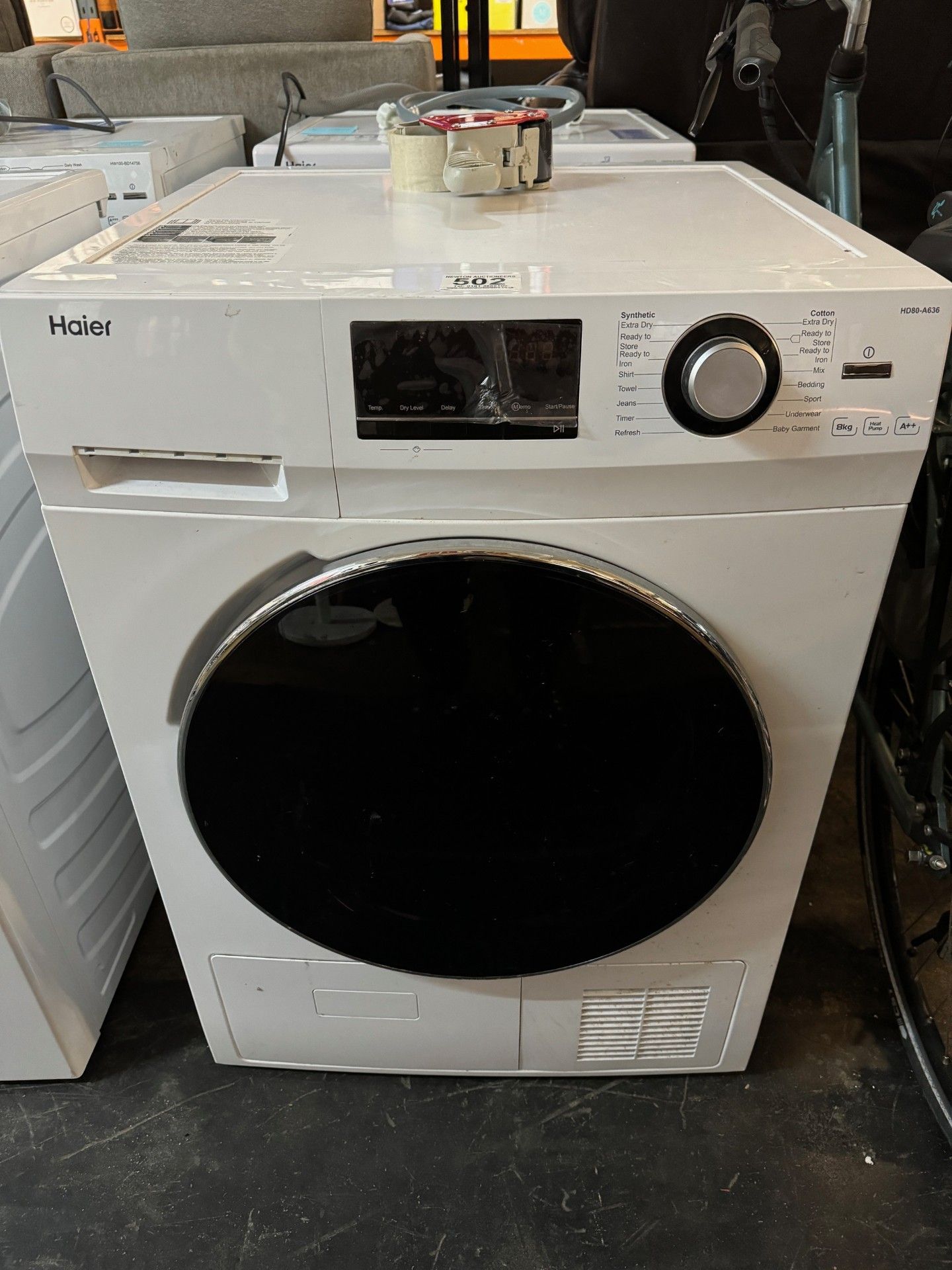 1 HAIER HD80-A636 FREESTANDING HEAT PUMP TUMBLE DRYER, 8KG LOAD RRP Â£499