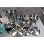 1 TRAMONTINA STAINLESS STEEL COOKWARE SET, 12 PIECE RRP Â£249