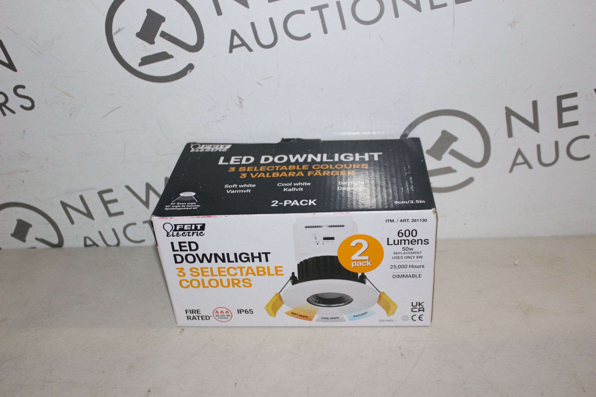 1 BOXED FEIT ELECTRIC 2-PACK LED FIRE-RATED DOWNLIGHT WITH 3-COLOUR TEMPERATURES RRP Â£29