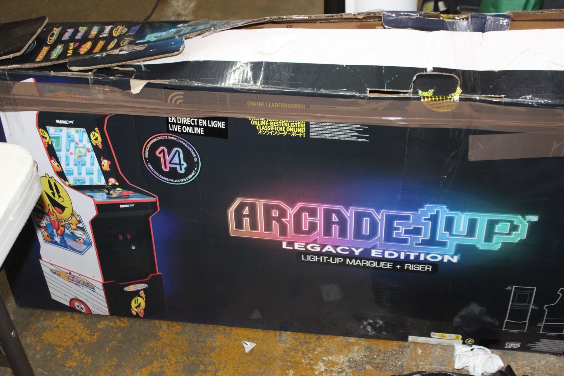 1 BOXED ARCADE1UP 5FT (154CM) BANDAI LEGACY PAC-MANIA ARCADE CABINET RRP Â£299