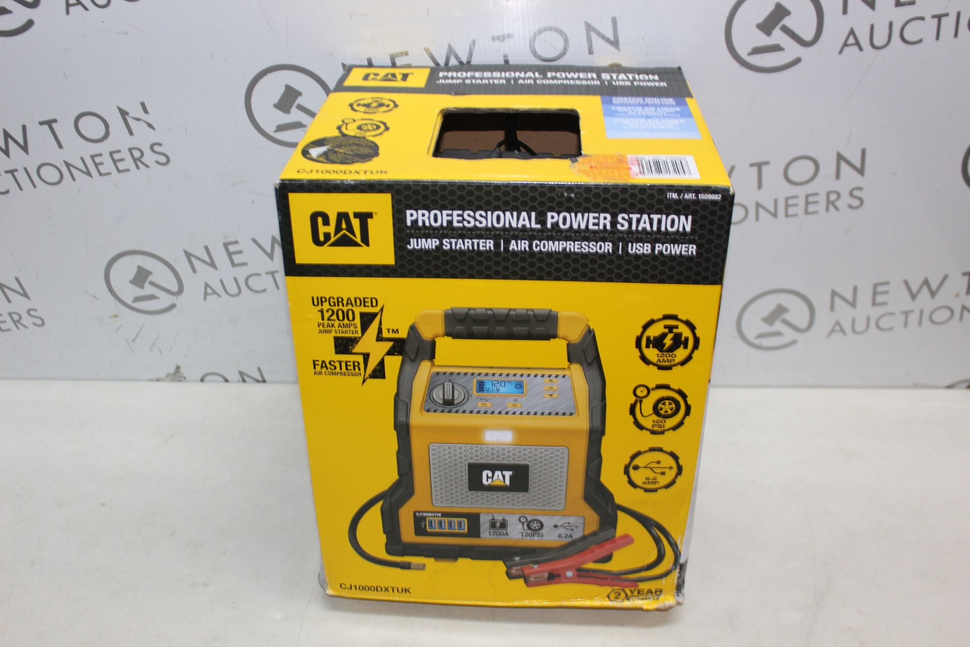 1 boxed CAT 1200AMP JUMP STARTER, PORTABLE USB CHARGER AND AIR COMPRESSOR RRP Â£99.99