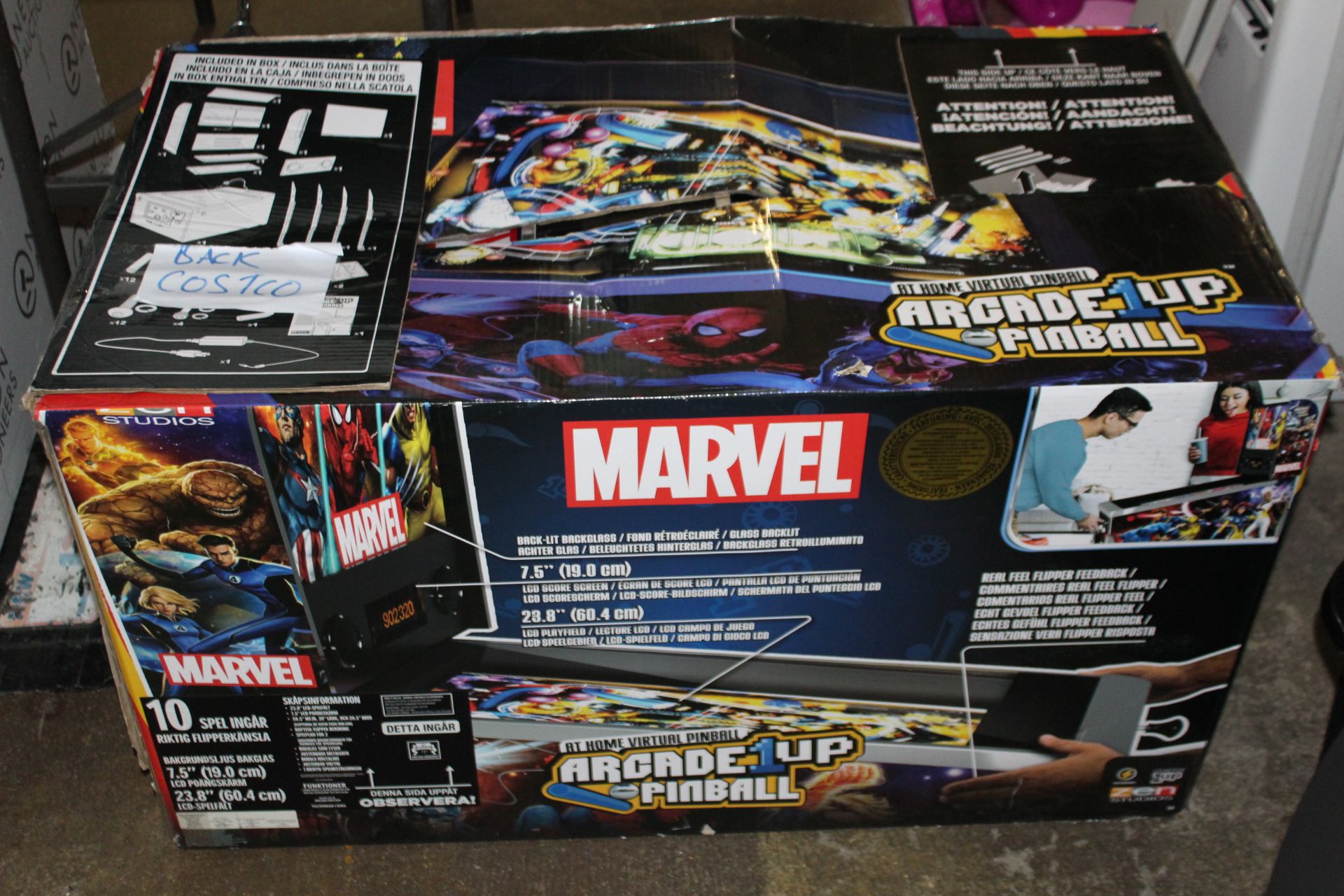 1 BOXED ARCADE1UP 5FT (151CM) MARVEL DIGITAL PINBALL MACHINE RRP Â£599 (PICTURES FOR ILLUSTRATION