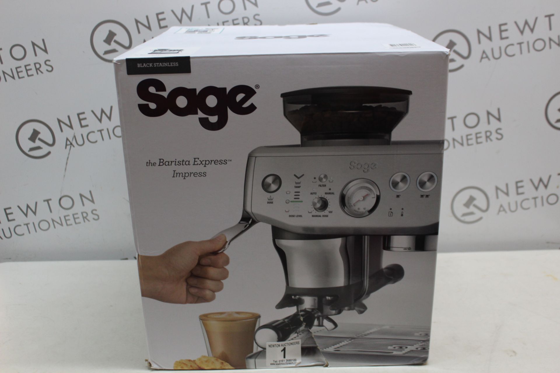 1 BOXED SAGE THE BARISTA EXPRESS IMPRESS BEAN TO CUP COFFEE MACHINE SES876 RRP Â£749