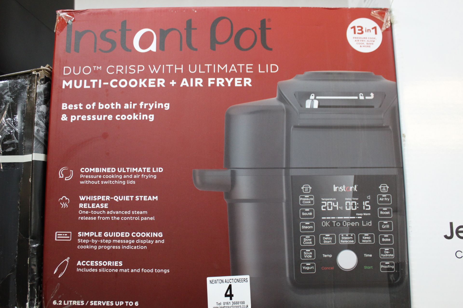 1 BOXED INSTANT POT GOURMET CRISP ULTIMATE 13-IN-1 PRESSURE COOKER & AIR FRYER, 6.2L RRP Â£199