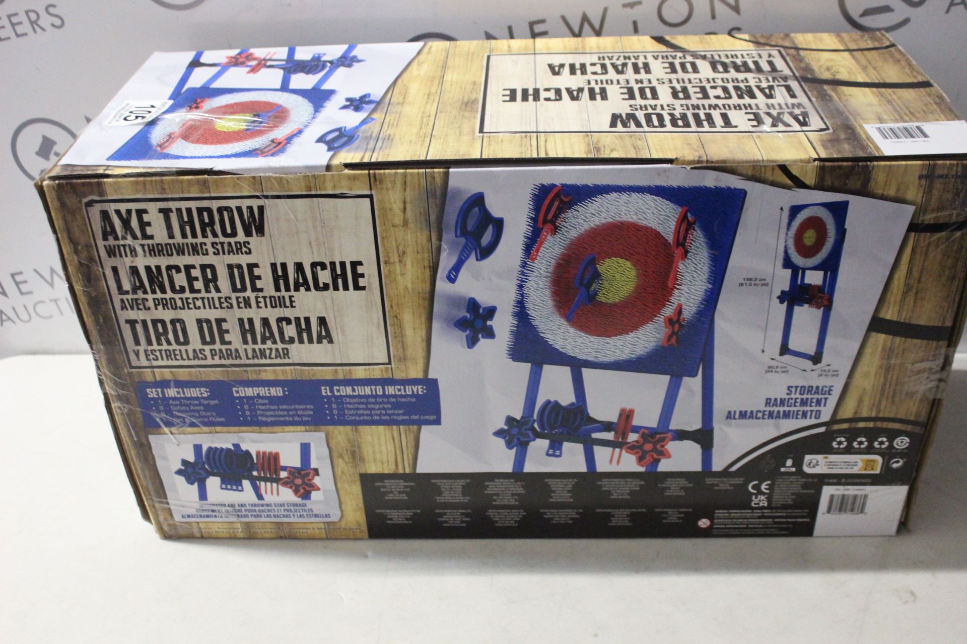 1 BOXED AXE THROW SET WITH THROWING STARS (8+ YEARS) RRP Â£79