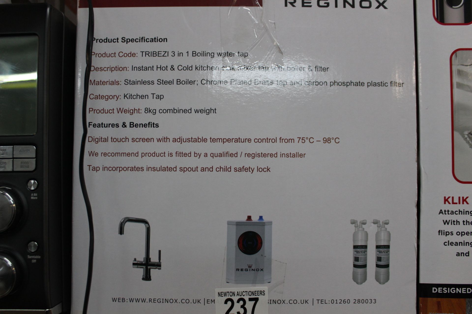 1 BOXED REGINOX TRIBEZI 3-IN-1 HOT TAP RRP Â£399