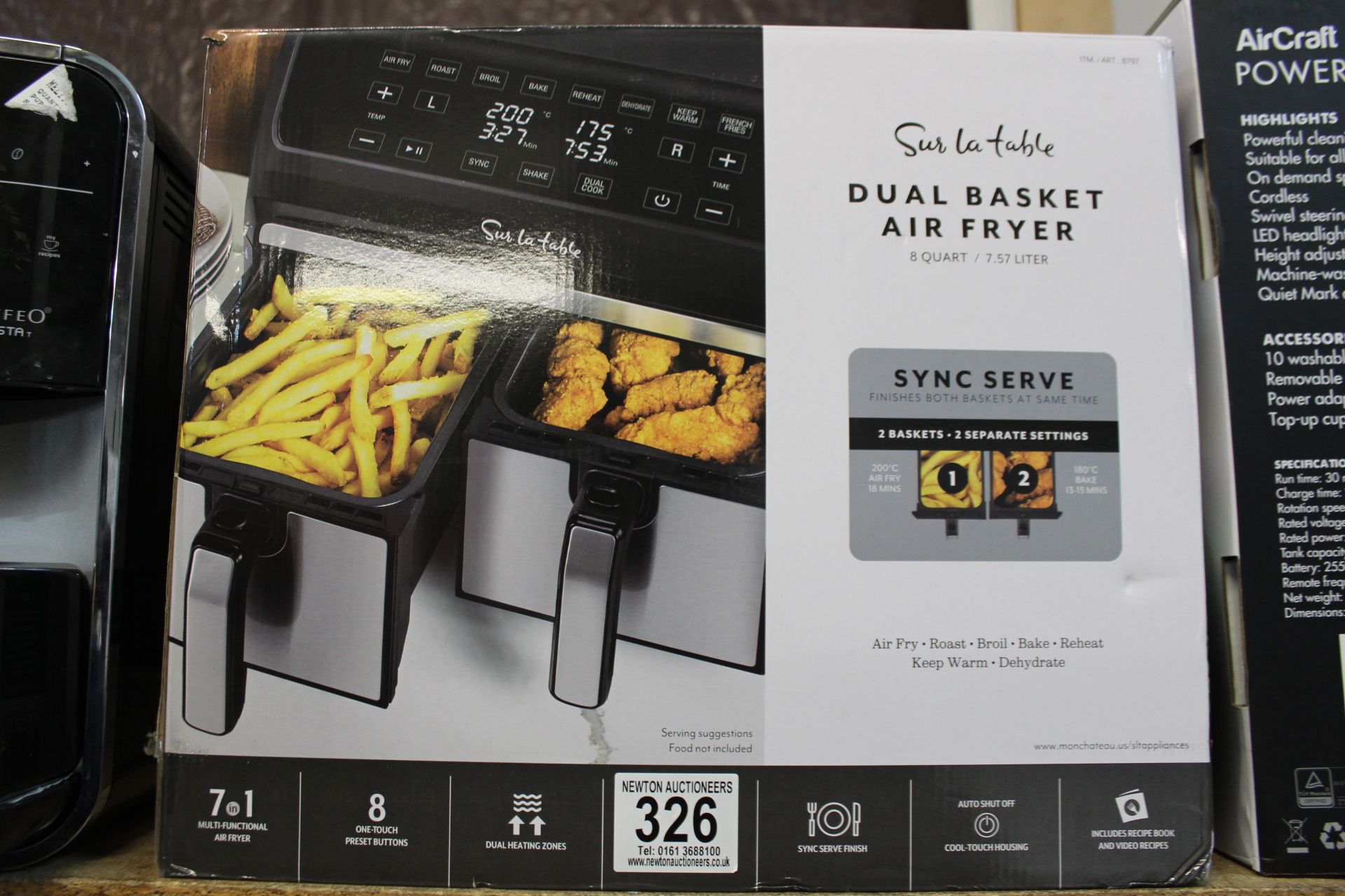 1 BOXED SUR LA TABLE DUAL BASKET AIR FRYER, 7.6L RRP Â£129