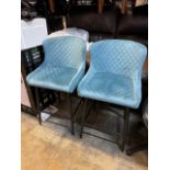 1 SET OF 2 FINCH DIAMOND STITCH BAR STOOLS RRP Â£199