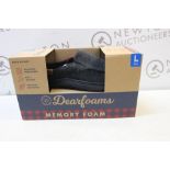 1 BRAND NEW BOXED PAIR OF DEARFOAMS MENS SIZE L MEMORY FOAM SLIPPERS RRP Â£34.99