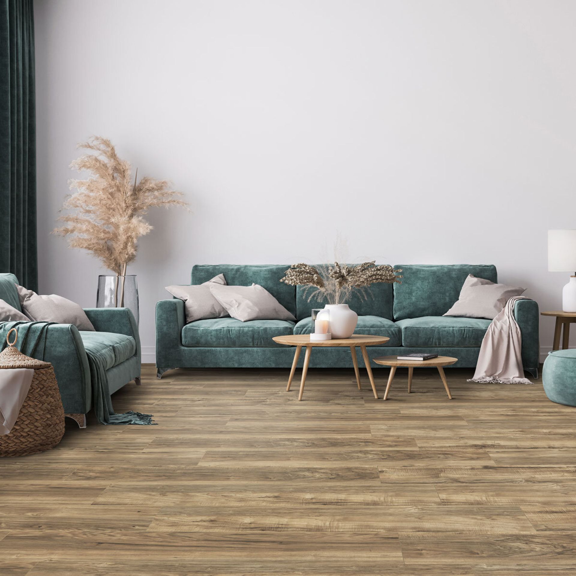 1 BOXED GOLDEN SELECT TOASTED ALMOND SPLASH SHIELD AC5 LAMINATE FLOORING WITH FOAM UNDERLAY - (