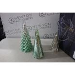 3 GLASS CHRITMAS TREE ORNAMENTS RRP Â£29.99