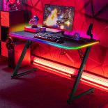 1 BOXED X ROCKER PULSAR RGB GAMING DESK WITH LED LIGHTS 140 x 60 CM RRP Â£199