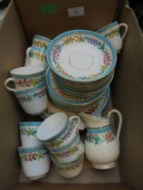 Large attractive collection of hand painted tea ware incl.