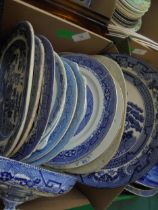 Good selection of blue and white dinner,