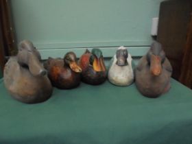 5 re-production wooden painted decoy ducks