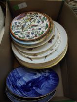 Good qty of decorative ceramic plates incl 4 blue and white Dutch wall plates