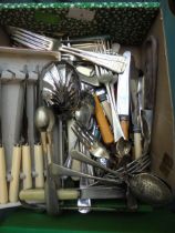 Box of various cutlery items incl.