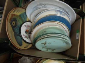 Good selection of ceramic decorative plates mainly wildlife incl 2 Victorian serving plates