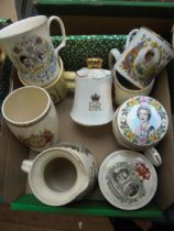 Box of Royal commemorative ware incl.