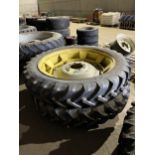 PAIR ALLIANCE A350 TYRES AND RIMS, 8 STUD, 12.4/R46