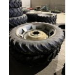 PAIR ALLIANCE A350 TYRES AND RIMS, 8 STUD, 12.4/R46, (FITS 956)